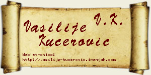 Vasilije Kućerović vizit kartica